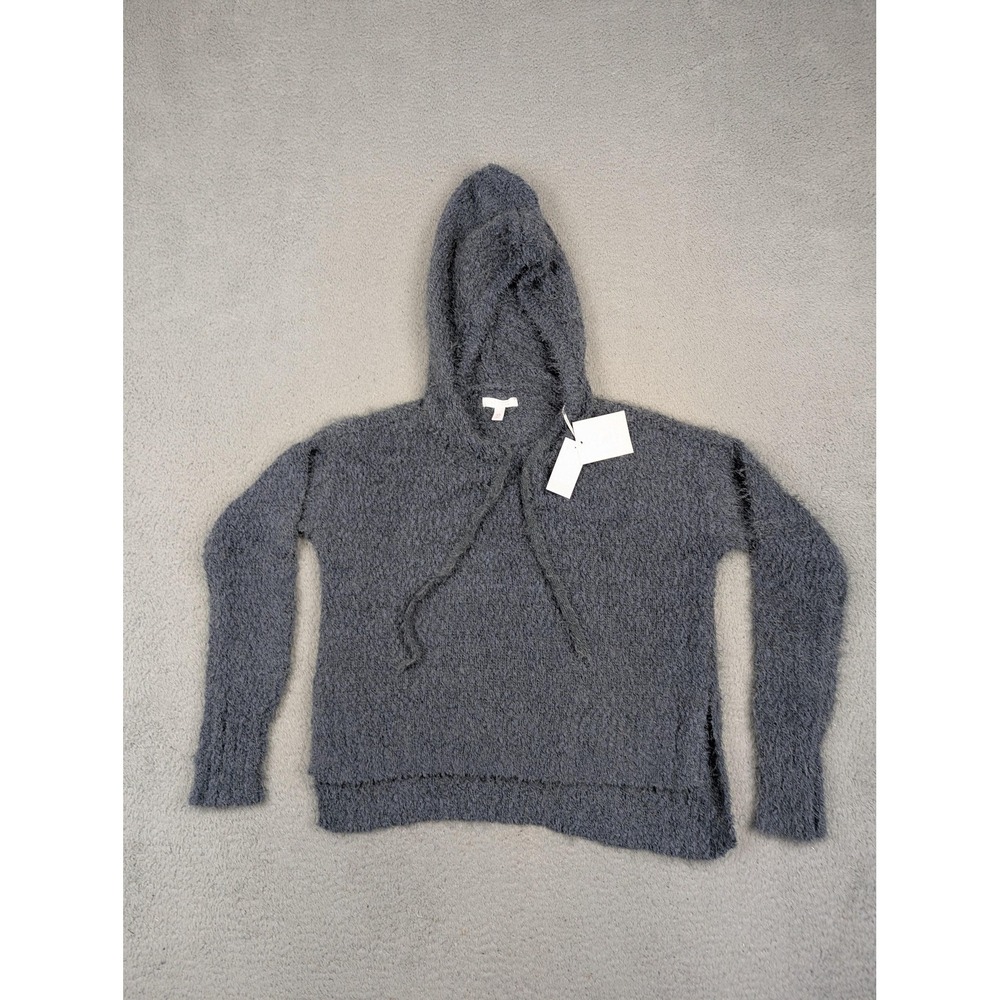 LC Lauren Conrad Sweater Hoodie Womens XS Gray Heritage GR Fuzzy Soft Cozy NWT